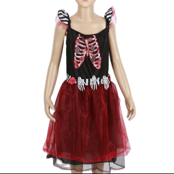 Day of the Dead Dress and Headpiece Set Size L - Picture 1 of 11